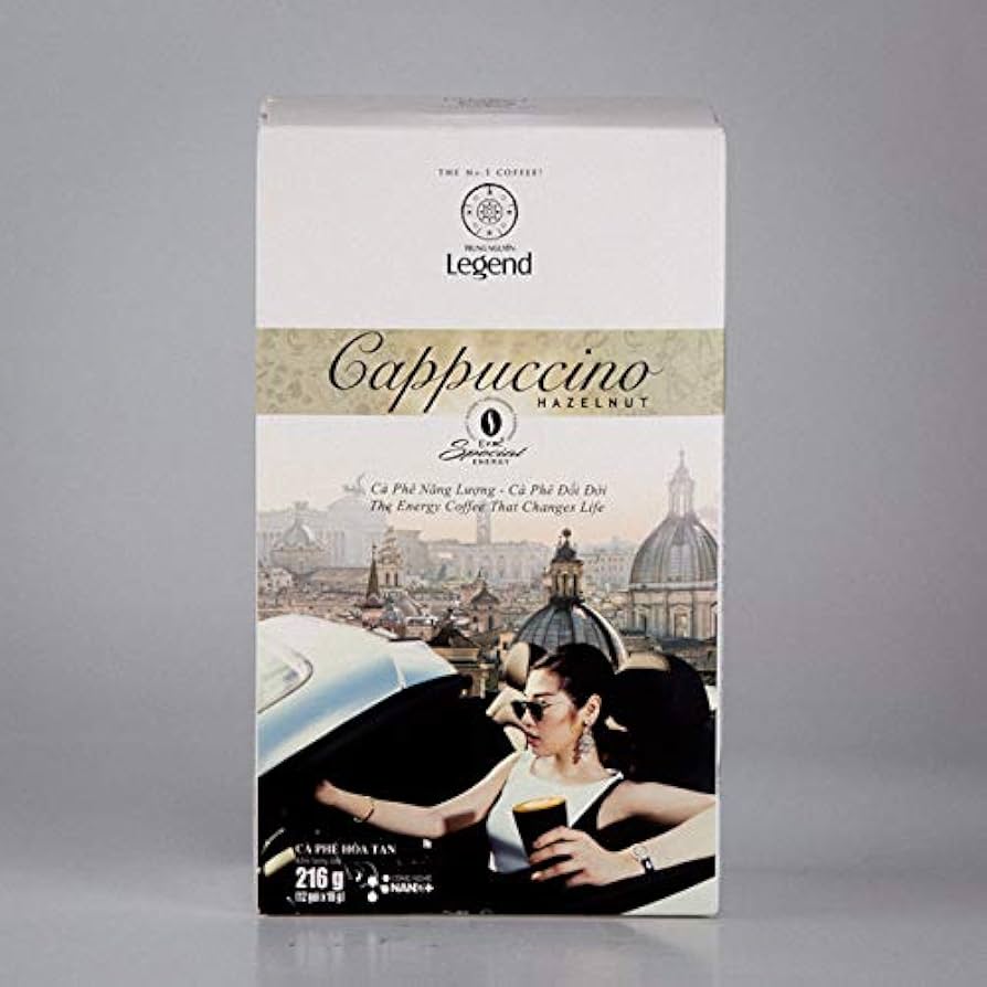 Trung Nguyen Legend Cappuccino Hazelnut 3in1 - 1 box (12 sachets x 18g) 216gr kopi sachet instant capucino premium vietnam 1